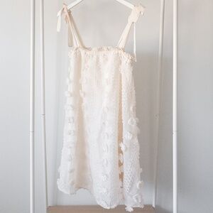 Pink Lily "We Make the Rules" Pom Dress Off White - Medium